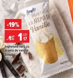 Carrefour Înghețată vafă cu aromă de vanilie, Simpl Ofertă