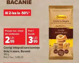 Carrefour Covrigi integrali/sare/semințe Grâu’n soare, Boromir Ofertă