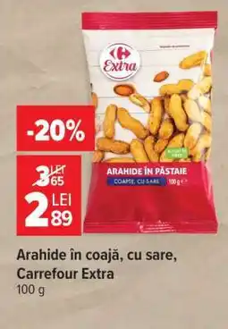Carrefour Arahide în coajă, cu sare, Carrefour Extra Ofertă