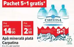 Carrefour Apă minerală plată, Carpatina Ofertă