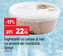 Carrefour Înghețată cu cacao și sos cu aromă de ciocolată, Simpl Ofertă