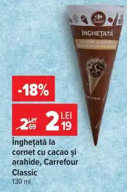 Carrefour Înghețată la cornet cu cacao și arahide, Carrefour Classic Ofertă