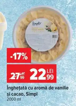Carrefour Înghețată cu aromă de vanilie și cacao, Simpl Ofertă