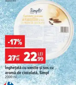 Carrefour Înghețată cu vanilie și sos cu aromă de ciocolată, Simpl Ofertă