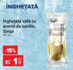 Carrefour Înghețată vafă cu aromă de vanilie, Simpl Ofertă