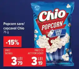 Carrefour Popcorn sare/cașcaval Chio 75 g Ofertă