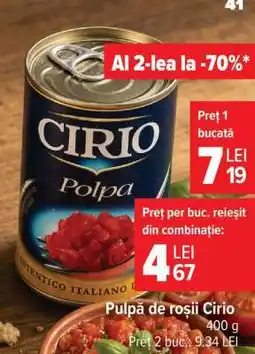 Carrefour Pulpă de roșii, Cirio Ofertă