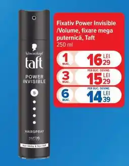 Carrefour Fixativ Power Invisible /Volume, fixare mega puternică, Taft Ofertă