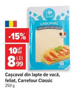 Carrefour Cașcaval din lapte de vacă, feliat, Carrefour Classic Ofertă