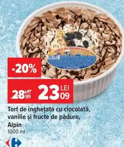 Carrefour Tort de înghețată cu ciocolată, vanilie și fructe de pădure, Alpin Ofertă