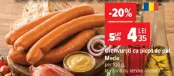 Carrefour Crenvurști cu piept de pui Meda Ofertă