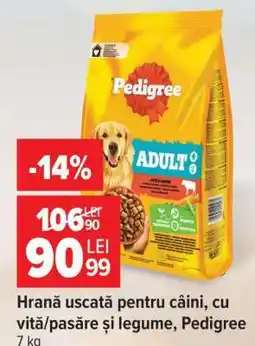 Carrefour Hrană uscată pentru câini, cu vită/pasăre și legume Pedigree Ofertă