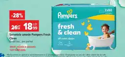 Carrefour Servețele umede Pampers Fresh Clean Ofertă