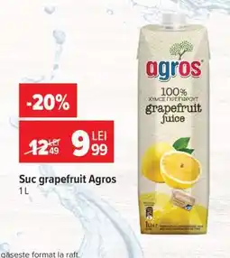 Carrefour Suc grapefruit Agros 1L Ofertă