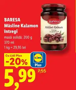 Lidl BARESA Măsline Kalamon întregi Ofertă