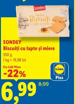 Lidl SONDEY Biscuiți cu lapte şi miere Ofertă