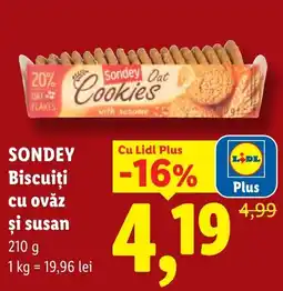 Lidl SONDEY Biscuiţi cu ovăz şi susan Ofertă