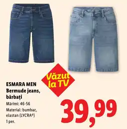 Lidl ESMARA MEN Bermude jeans, bărbaţi Ofertă