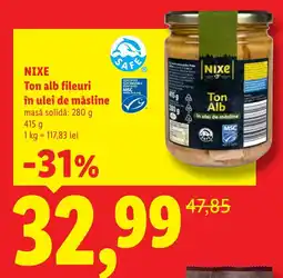Lidl NIXE Ton alb fileuri în ulei de măsline Ofertă