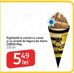 Supeco îngheţată la cornet cu cacao şi cu aromă de fagure de miere CORSO Play Ofertă