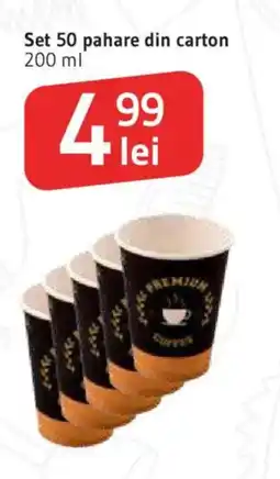Supeco Set 50 pahare din carton Ofertă