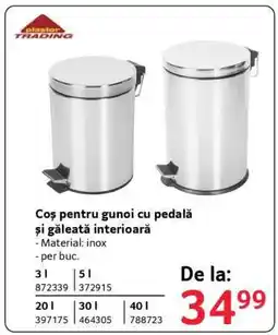 Selgros Coș pentru gunoi cu pedală și găleată interioară Ofertă