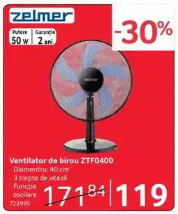 Selgros Ventilator de birou ZTF0400 Ofertă