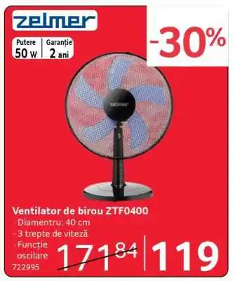Selgros Ventilator de birou ZTF0400 Ofertă