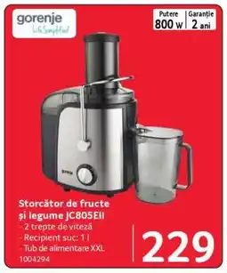 Selgros Storctor de fructe și legume JC805EII Ofertă