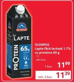 Selgros OLYMPUS Lapte fără lactoză 1,7% cu proteine 65 g Ofertă