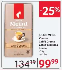 Selgros JULIUS MEINL Vienna Caffè Crema Cafea espresso boabe Ofertă
