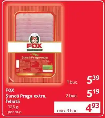 Selgros FOX Şuncă Praga extra, feliată Ofertă