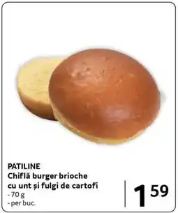 Selgros PATILINE Chiflă burger brioche cu unt și fulgi de cartofi Ofertă