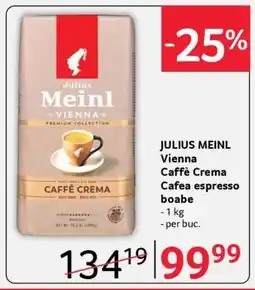 Selgros JULIUS MEINL Vienna Caffè Crema Cafea espresso boabe Ofertă