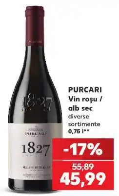 Kaufland PURCARI Vin roșu / alb sec Ofertă
