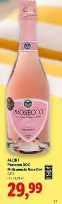 Lidl ALLINI Prosecco DOC Millesemato Rose Dry Ofertă