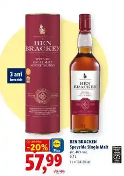 Lidl Ben Bracken Speyside Single Malt Ofertă
