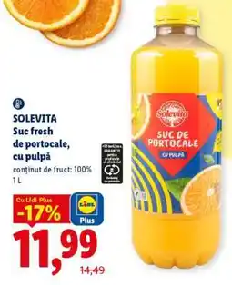 Lidl SOLEVITA Suc fresh de portocale, cu pulpă Ofertă