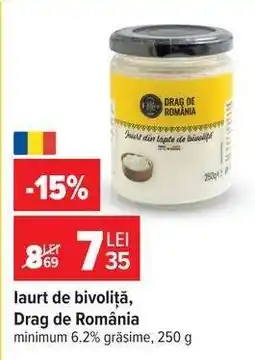 Carrefour Iaurt de bivoliță, Drag de România Ofertă