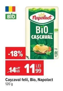 Carrefour Cașcaval felii Bio Napolact Ofertă