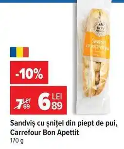 Carrefour Sandviș cu șnițel din piept de pui, Carrefour Bon Apettit Ofertă