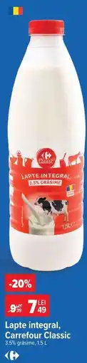 Carrefour Lapte integral, Carrefour Classic Ofertă