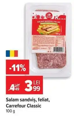 Carrefour Salam sandviș, feliat, Carrefour Classic Ofertă