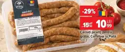 Carrefour Cârnați picanți pentru grătar, Carrefour la Piață Ofertă