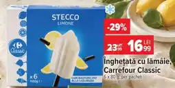 Carrefour Înghețată cu lămâie Carrefour Classic Ofertă