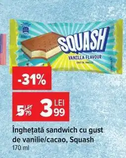 Carrefour Înghețată sandwich cu gust de vanilie/cacao, Squash Ofertă