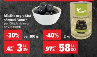 Carrefour Măsline negre fără sâmburi Farmer Ofertă