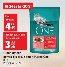 Carrefour Hrană umedă pentru pisici cu somon, Purina One Ofertă