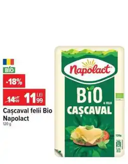 Carrefour Cașcaval felii Bio Napolact Ofertă