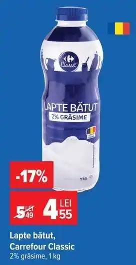Carrefour Lapte bătut Carrefour Classic Ofertă